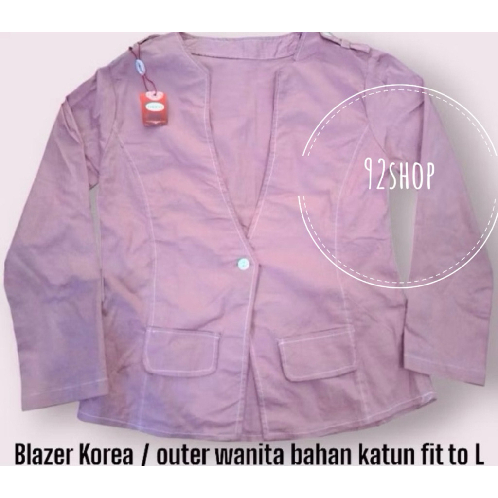Blazer wanita blazer kerja blazer katun blazer murah blazer lengan panjang outer wanita blazer pink 