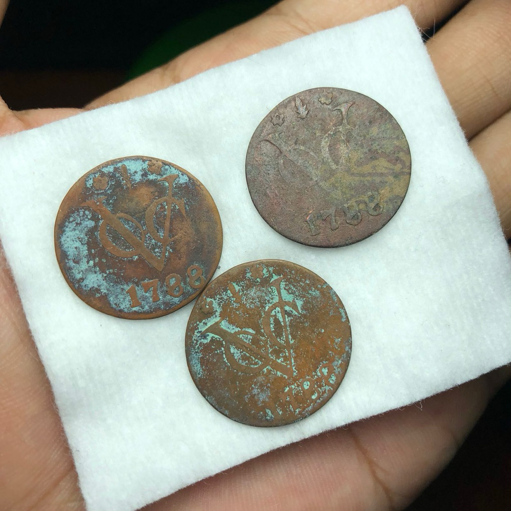Koin Kuno VOC Gelderland 3pcs Asli 1788