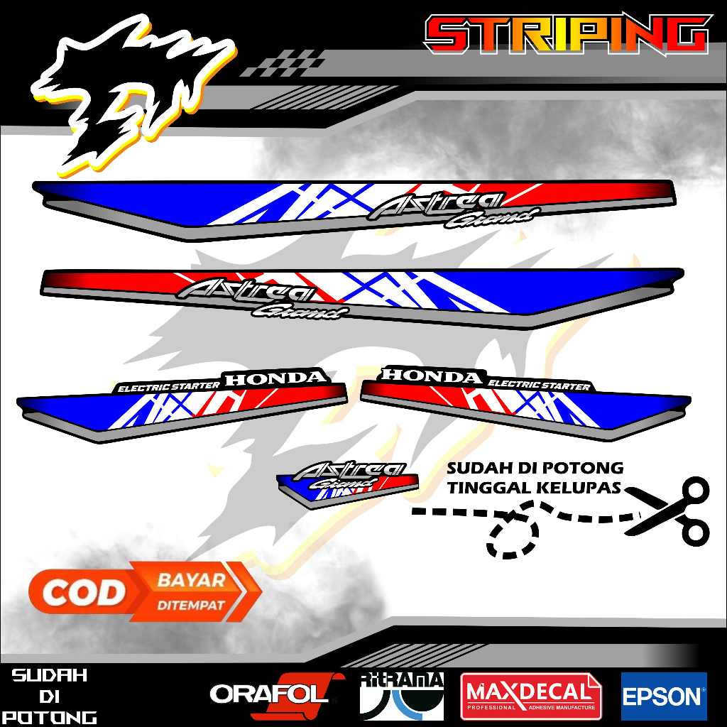 STRIPING VARIASI HONDA ASTREA GRAND BULUS ORIGINAL CUSTOM 1993 93 94 K92