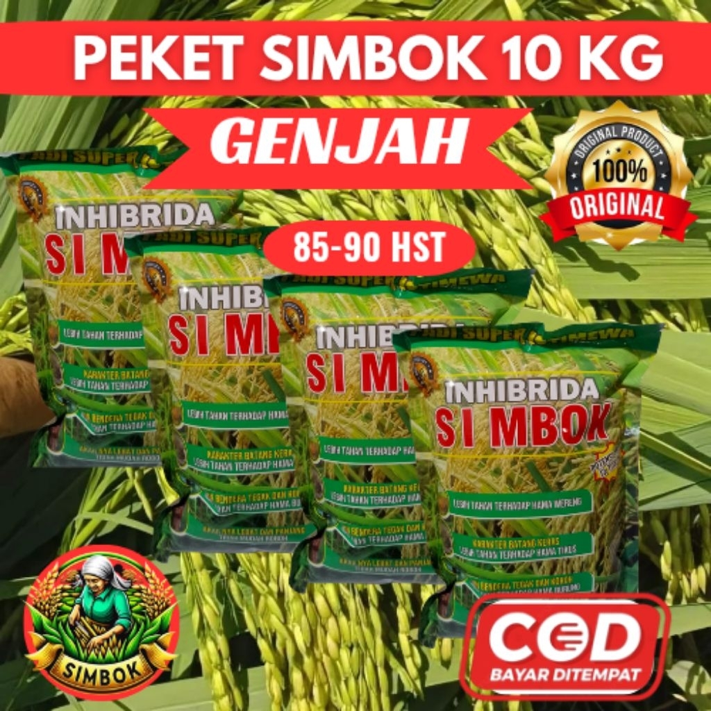 

( 10 KG )PADI SIMBOK GENJAH SUPER ISTIMEWA PADI UNGGUL INDONESIA Di Formulasikan untuk produksi Maksimal Rasa Nasi Pulen Rendeman tinggi Batang Besar dan kokoh tidak mudah Roboh