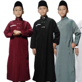 Jubah Anak-Remaja Jubah Polos Jubah Pakistan Jubah Anak Laki Laki Lengan Panjang