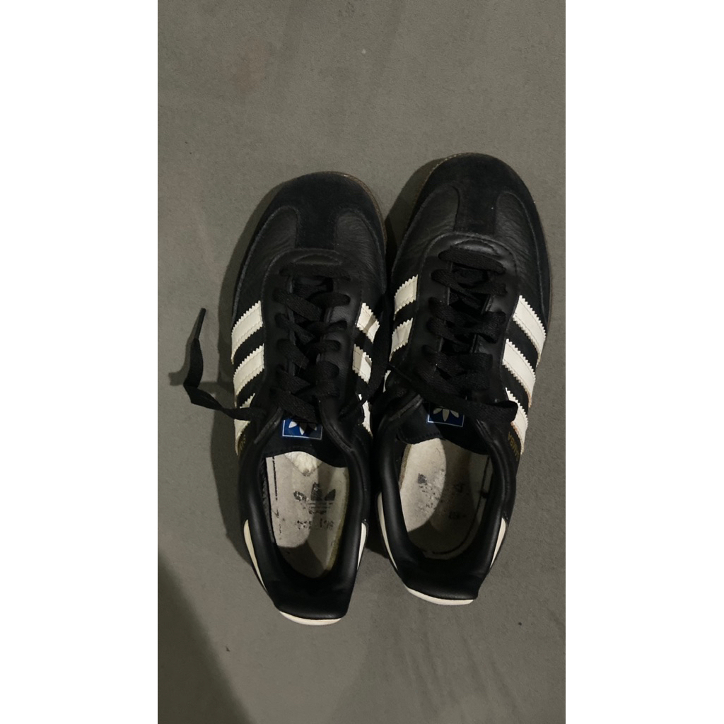 samba og c kids adidas black white shoes sepatu anak-anak size 34 21 cm original authentic