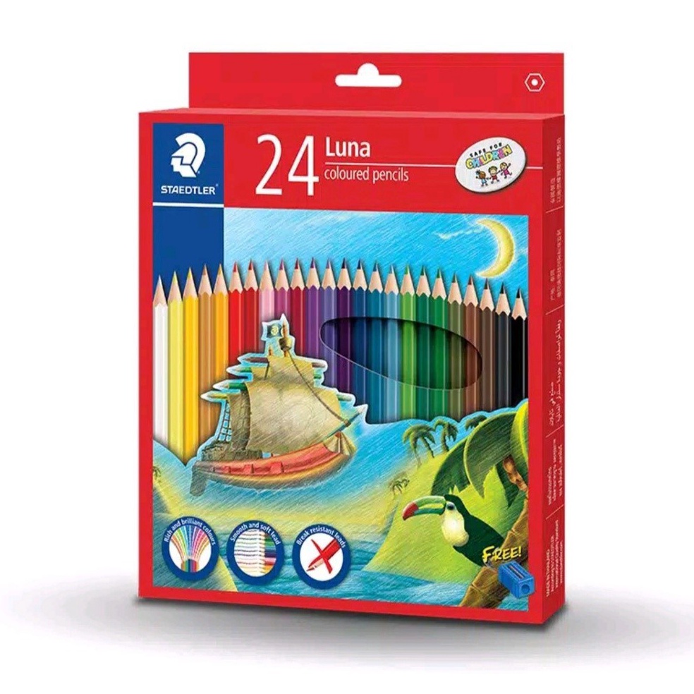 

KODE T44V Pensil Warna Staedler Luna Panjang 24 warna Staedtler Luna Permanent Coloured Pencil Isi 24 warna