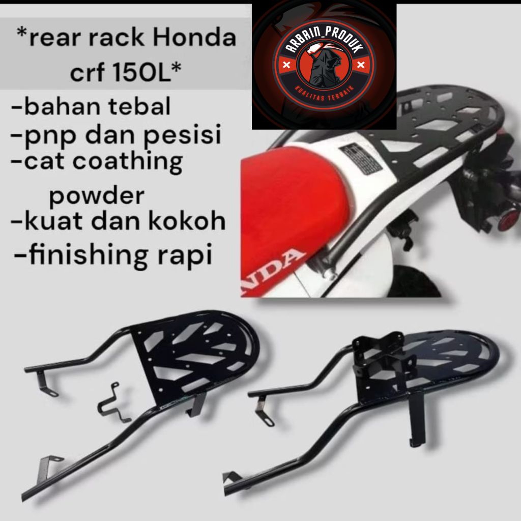 Rear Rack Honda CRF 150L di bawah tahun 2024/Behel Bracket Belakang Honda CRF 150L - Aksesoris Motor