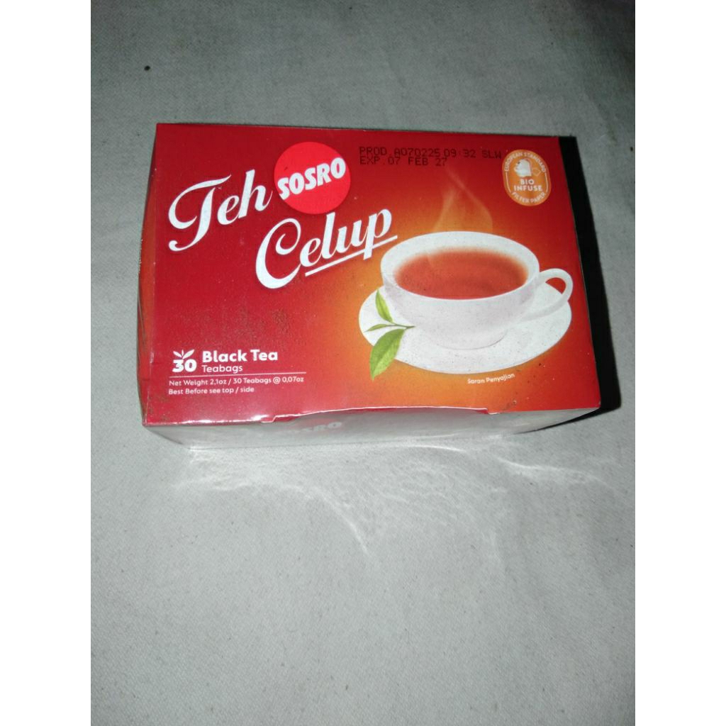 

Teh Sosro Celup Black Tea Isi 30 Kantong
