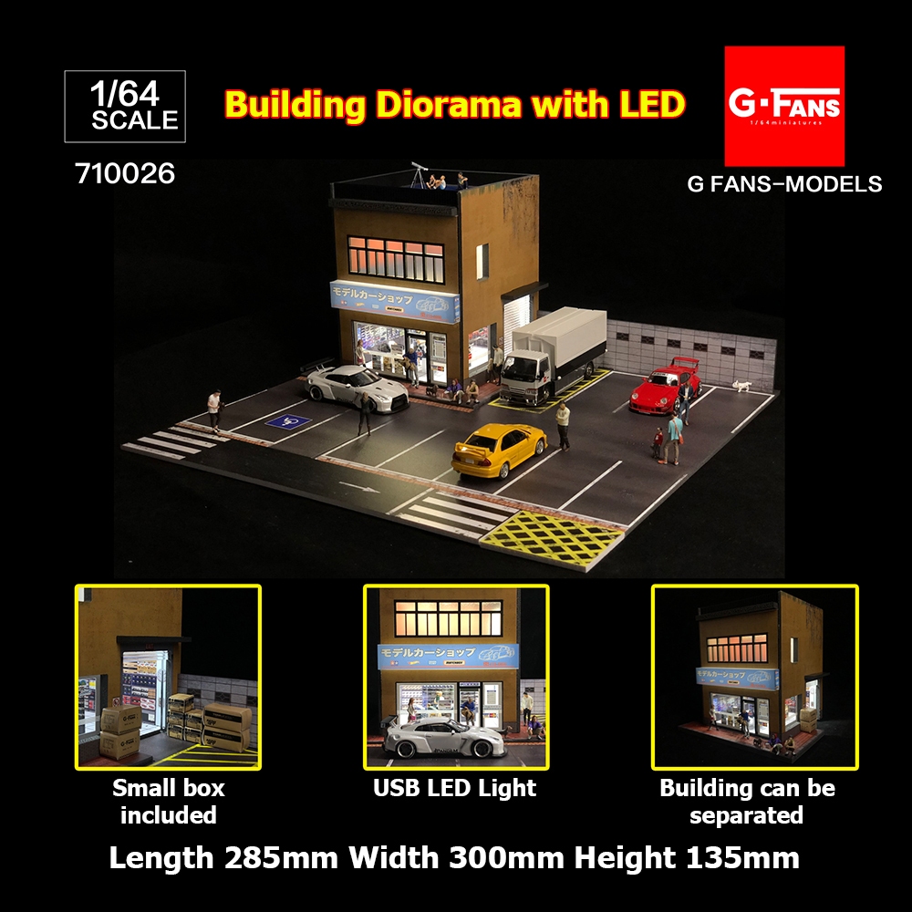 G-Fans Models 1/64 Premium Diorama Diecast Toy Store with LED Light