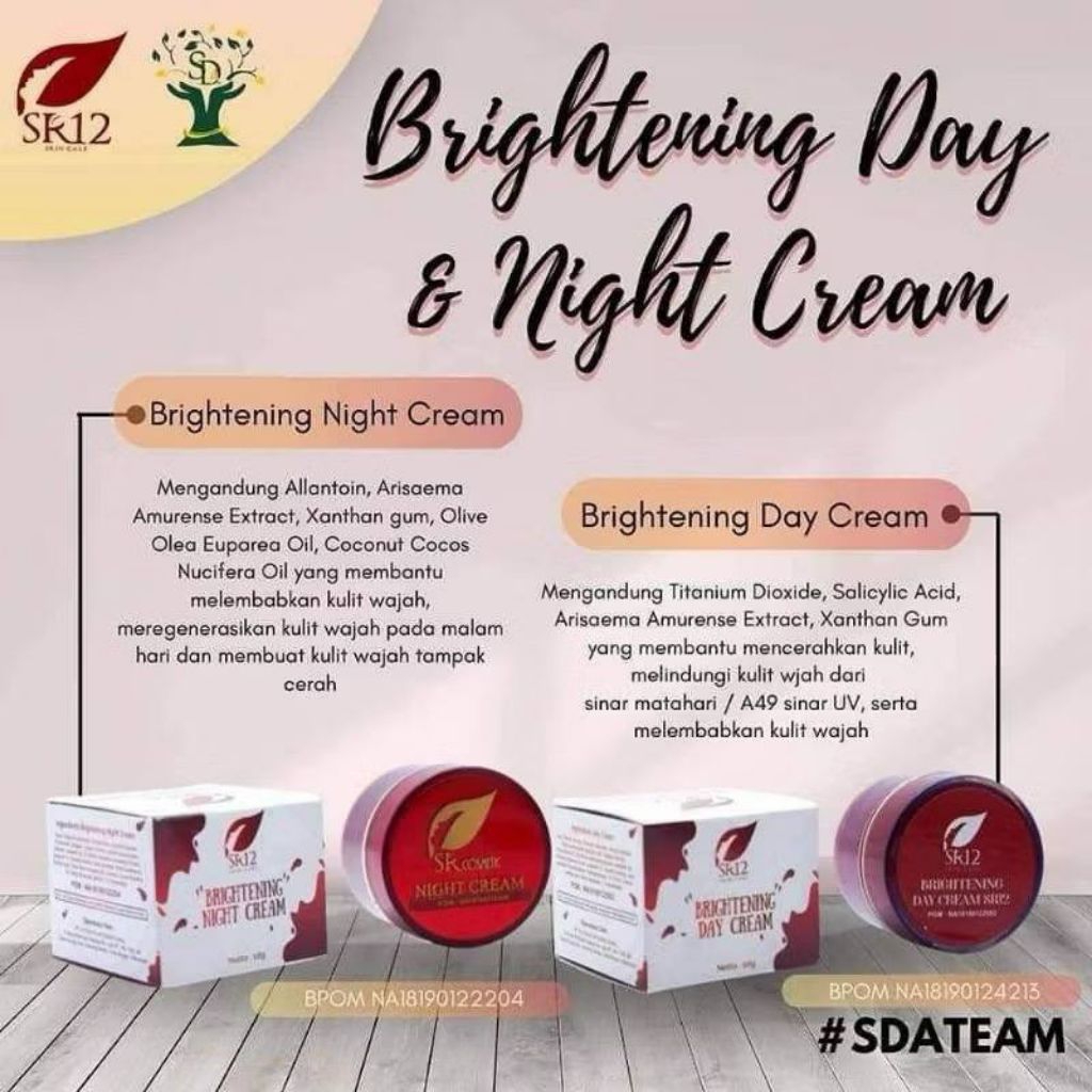 Brightening Cream SR12- Cream Pencerah Wajah SPF 25- Menghilangkan Flek Hitam Noda Wajah- Memutihkan