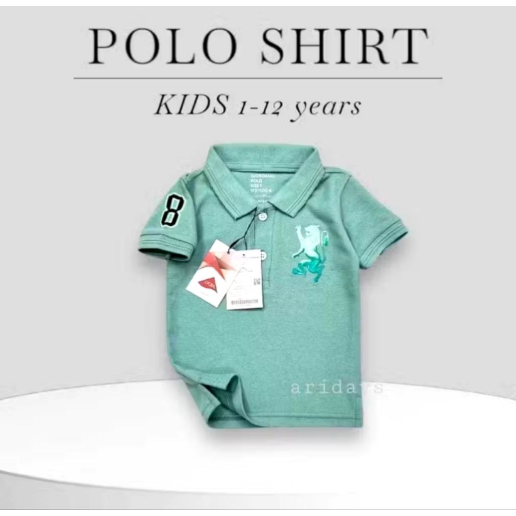 Baju polo wangki/baju ber krah anak laki-laki 1 tahun-12 tahun | kaos Krah giordano anak laki laki o