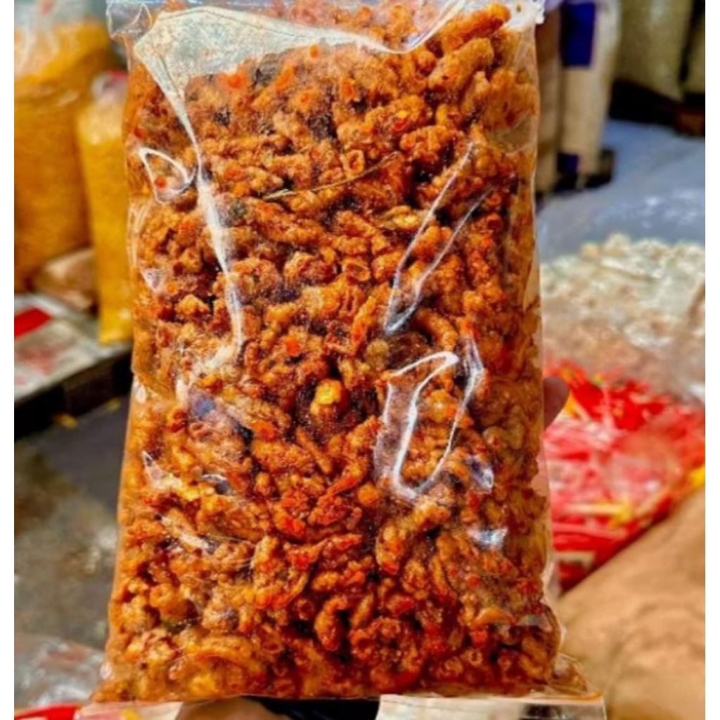 

Kripik usus pedas daun jeruk Kripik Gurih pedas Daun Jeruk Berat 1000 Gram