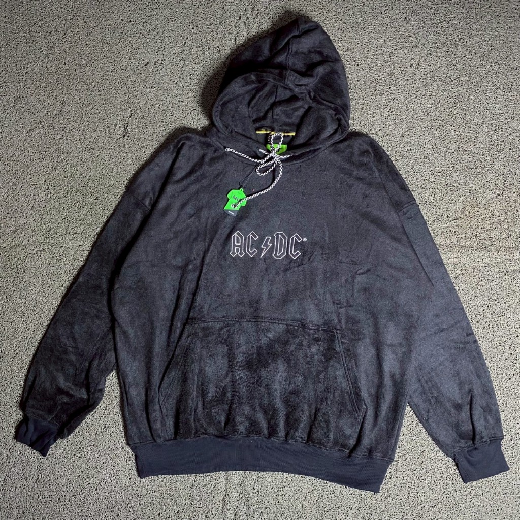 HOODIE OVERSIZE MCF SUPPLY CO ORIGINAL ACDC BLACK