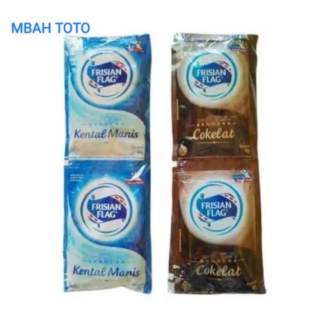 

(Susu Kental Manis Bendera isi 6 sachet )