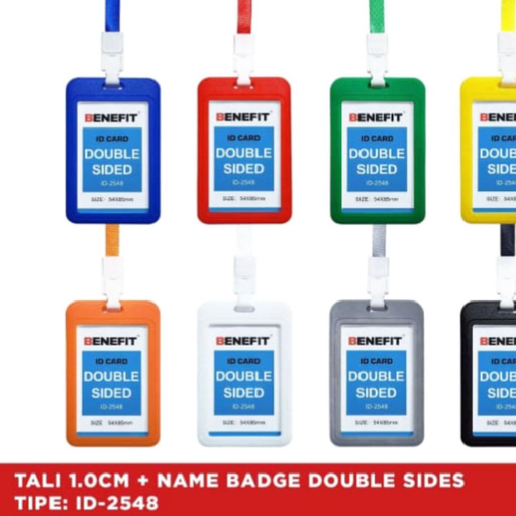 

5 Pcs Tempat Id Card Bolak Balik Bahan Super Tebal + Tali