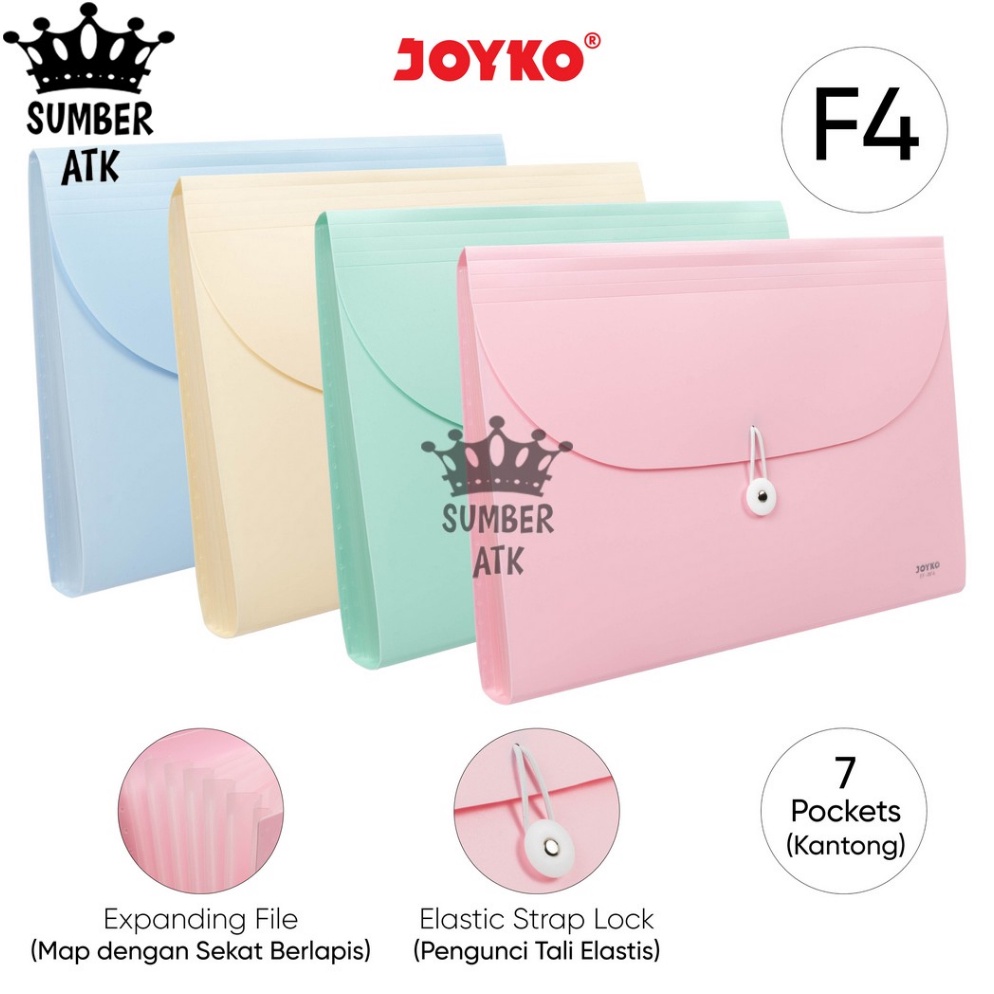 

Expanding File Map Harmonika Joyko EF8F4 Pastel Color 7 Pocket F4 KODE N2Z5