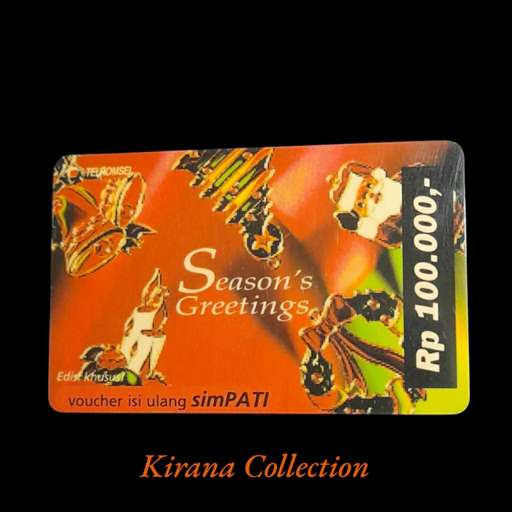 LOT T356 KARTU TELEPON LAMA INDONESIA VOUCHER SIMPATI EDISI KHUSUS SEASONS GREETINGS BEKAS