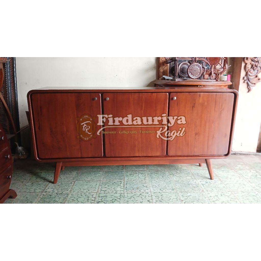 Credenza bufet meja tv kayu jati solid grade A asli Jepara minimalis antik estetik aesthetic kekinia
