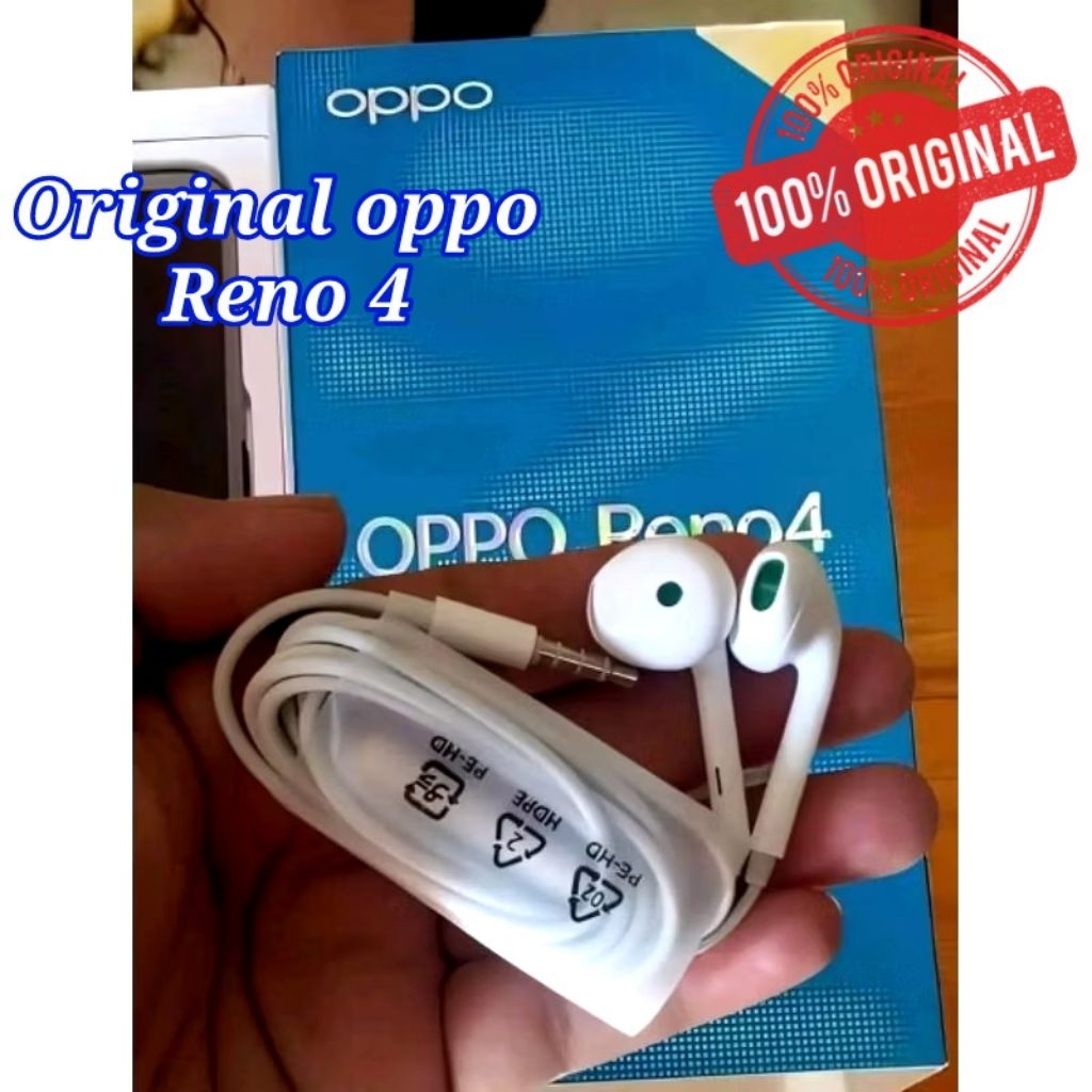 Headset ori oppo reno 4 full ngebas