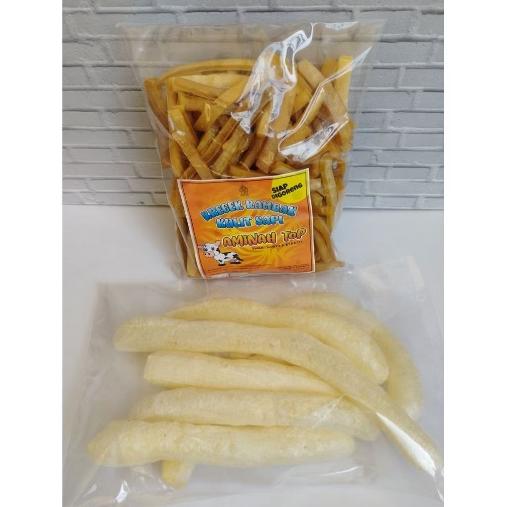 

Krecek rambak kulit sapi/krupuk kulit mentah/krupuk kulit sapi super varian mie 500gram