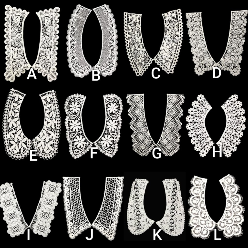 kerah standard import ( 4 ), aplikasi kerah, kerah bordir, renda kerah