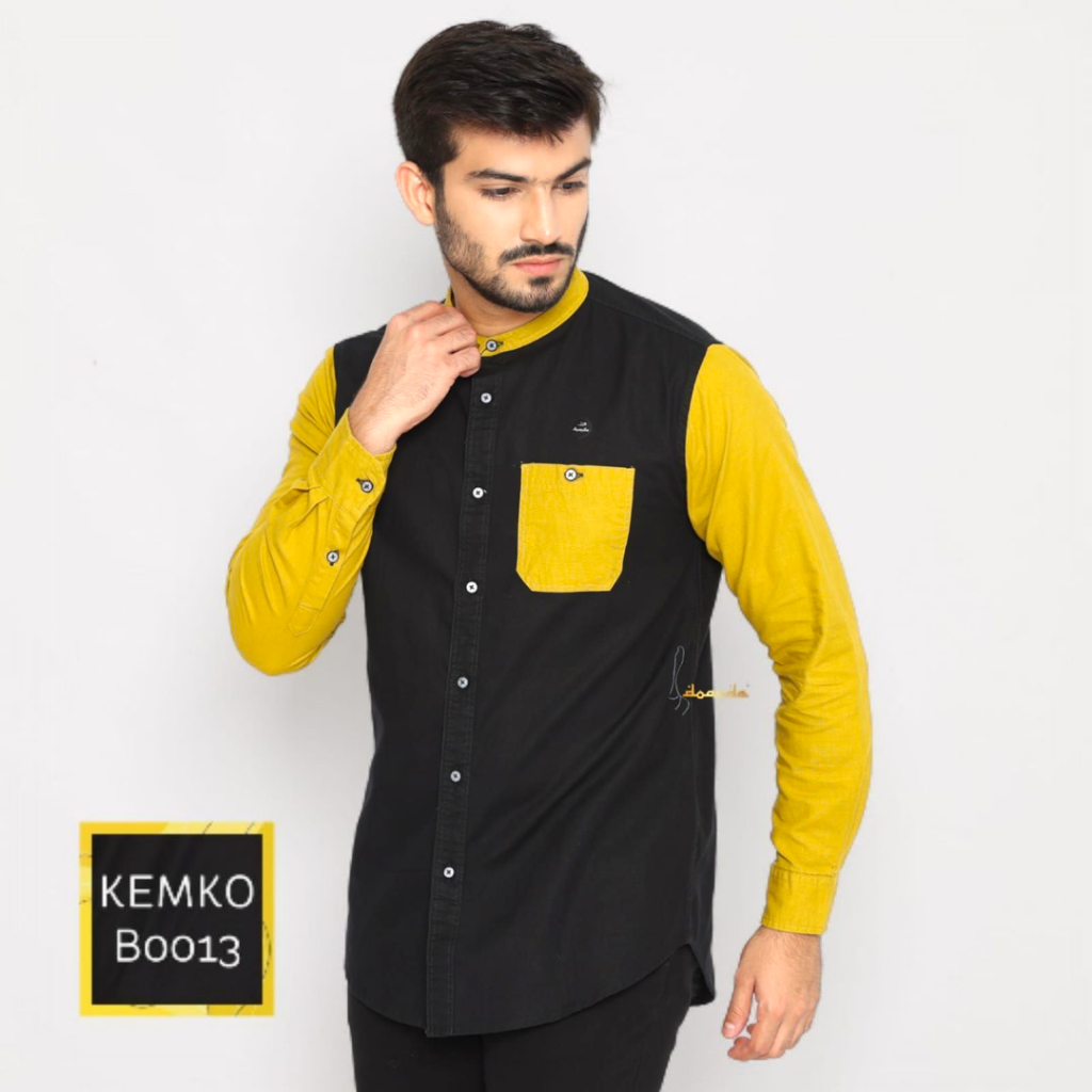 Doanda Baju Koko Pria Dewasa Lengan Panjang Kemeja Muslim Katun