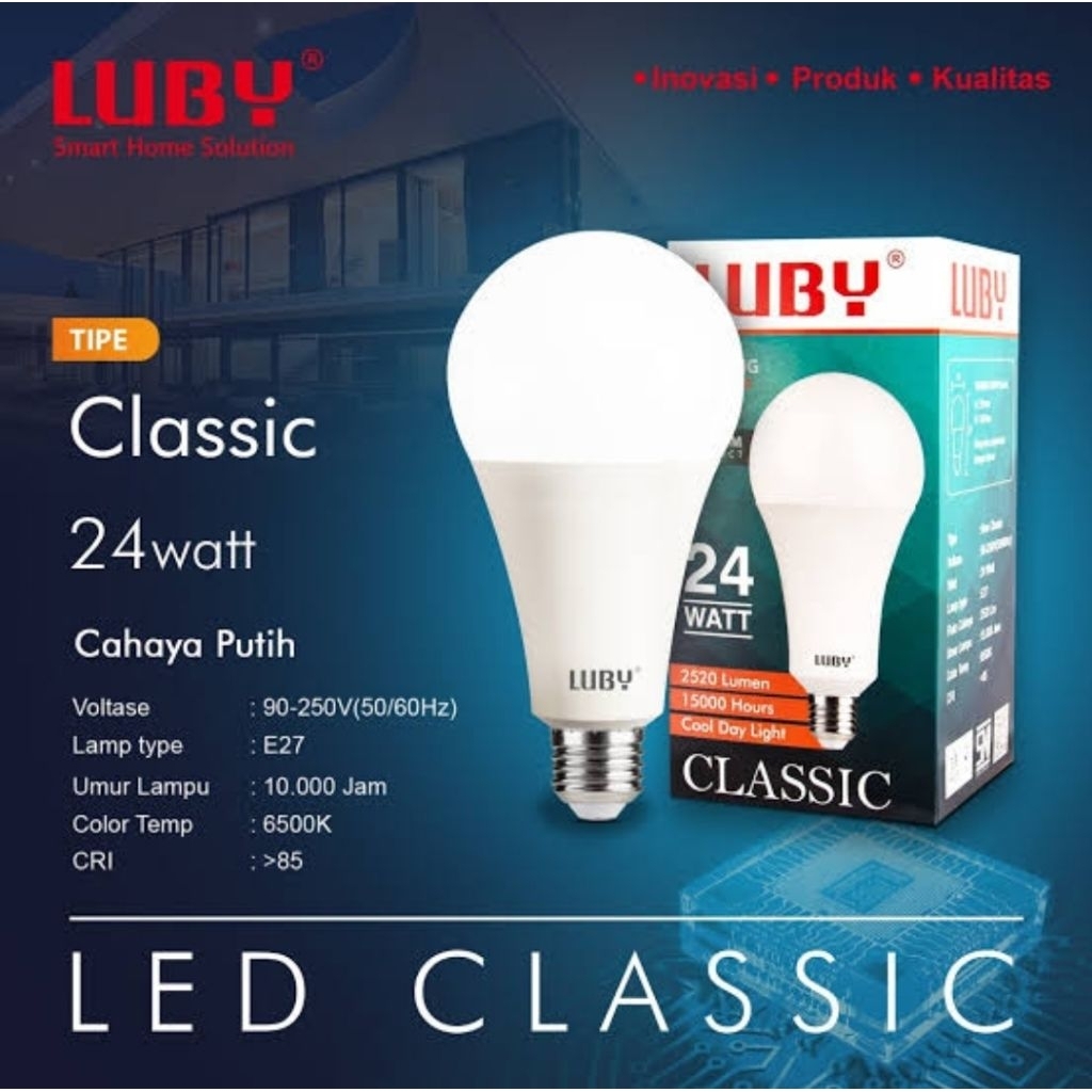 Lampu Luby Classic 24 Watt Bohlam LED bulb Putih