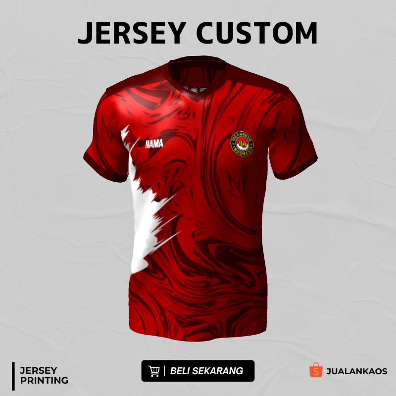 Kaos Jersey Taekwondo Maroon Motif Liquid 169 - Jersey Beladiri Custom Full Printing
