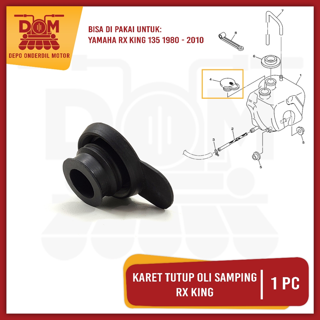 Karet Tutup Oli Samping RX KING (PSP) Sil Tutup Lubang Tangki Oil Samping Yamaha RXK RX K King Cobra
