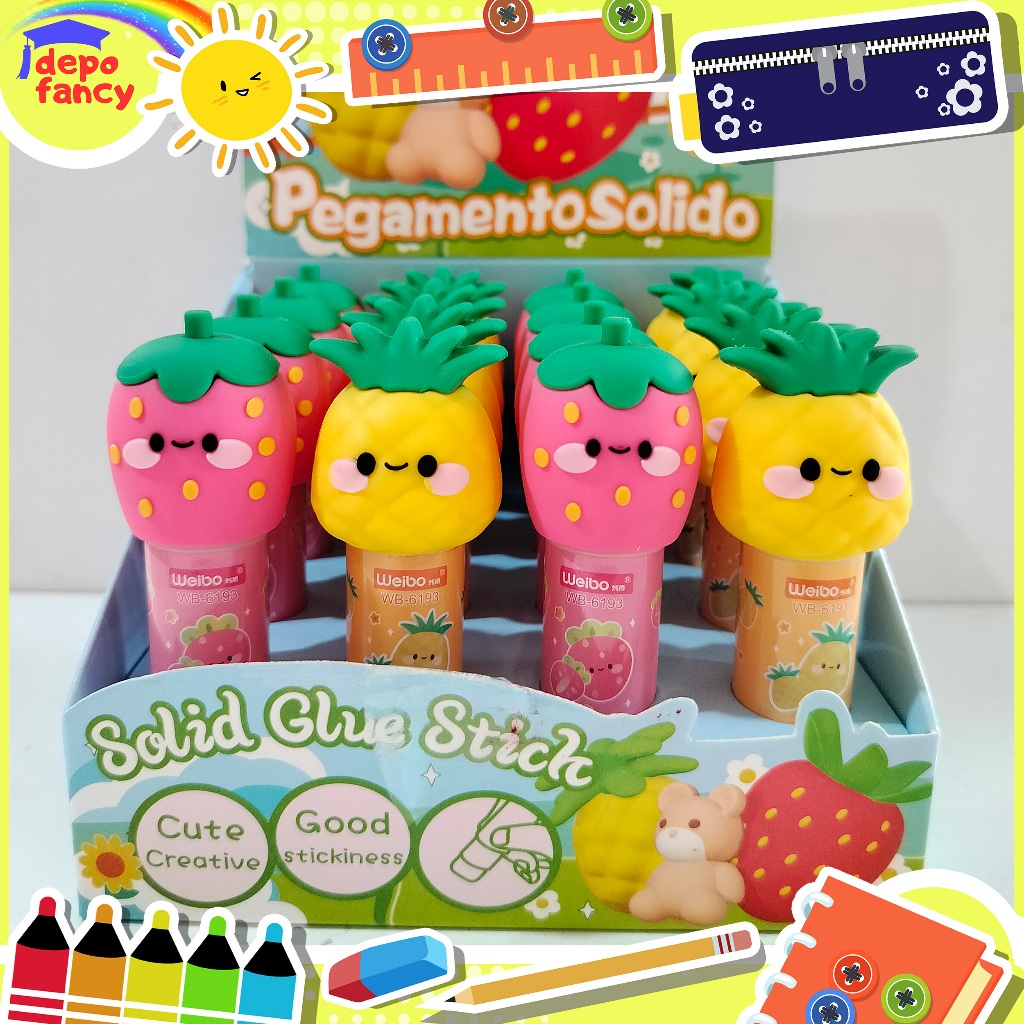 

Lem Stik Weibo WB-6193 Fruits / Glue Stick / Lem Kertas / Lem Batang / Glue