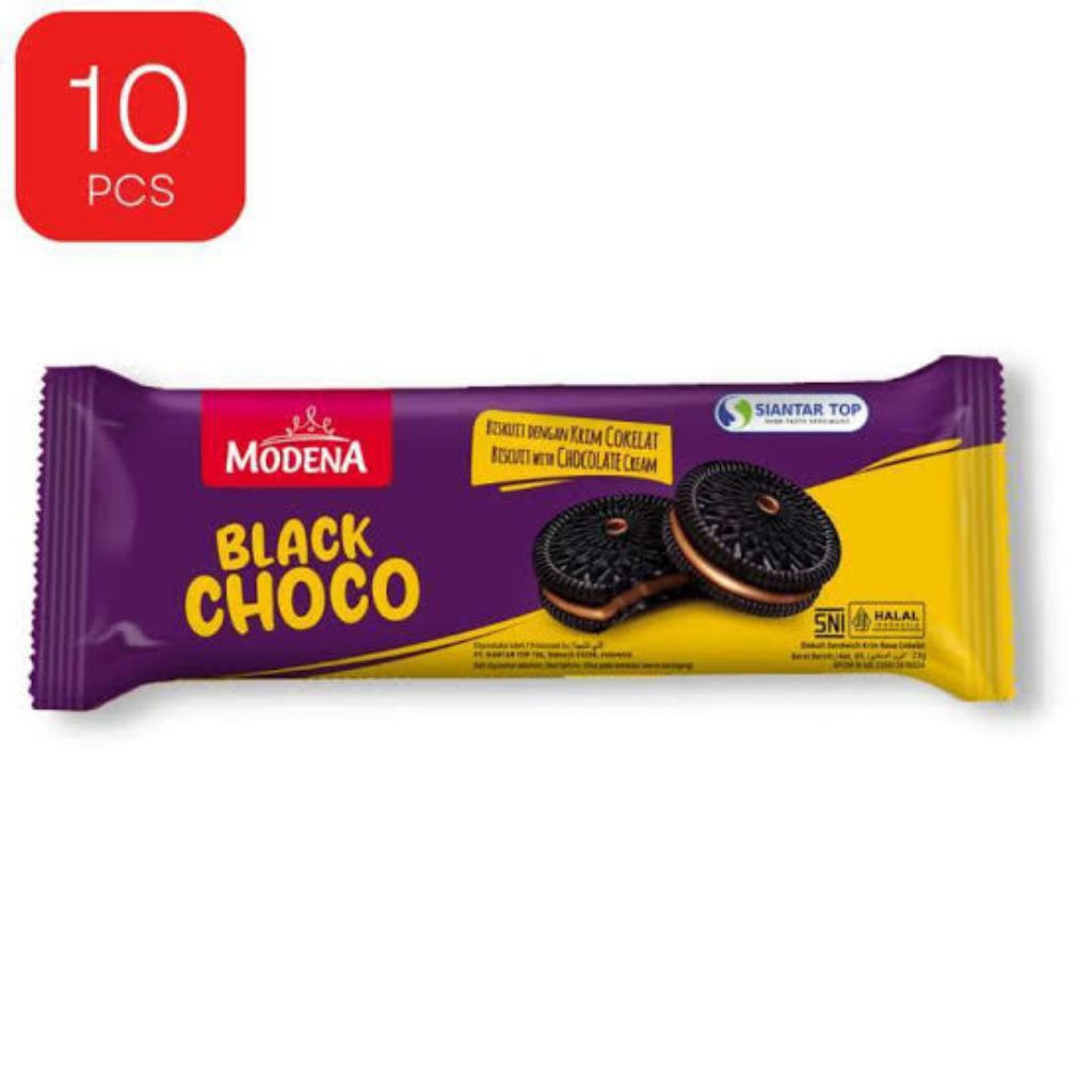 

Modena biskuit Black cream sachet 10 bungkus X 23 gram Siantar Top