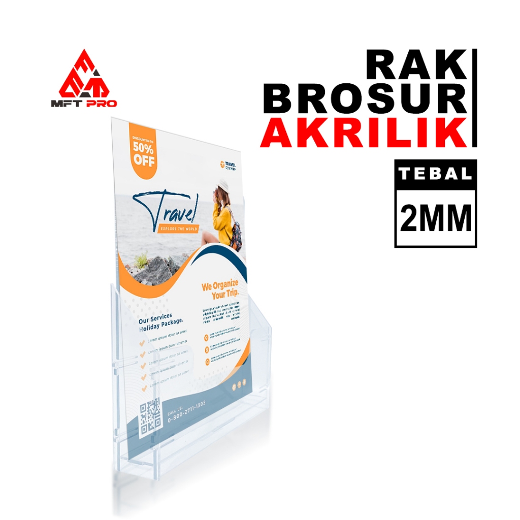 

MFT Pro Akrilik Tempat Brosur A5 / Rak / Box / Holder Toko Akrilik Brosur