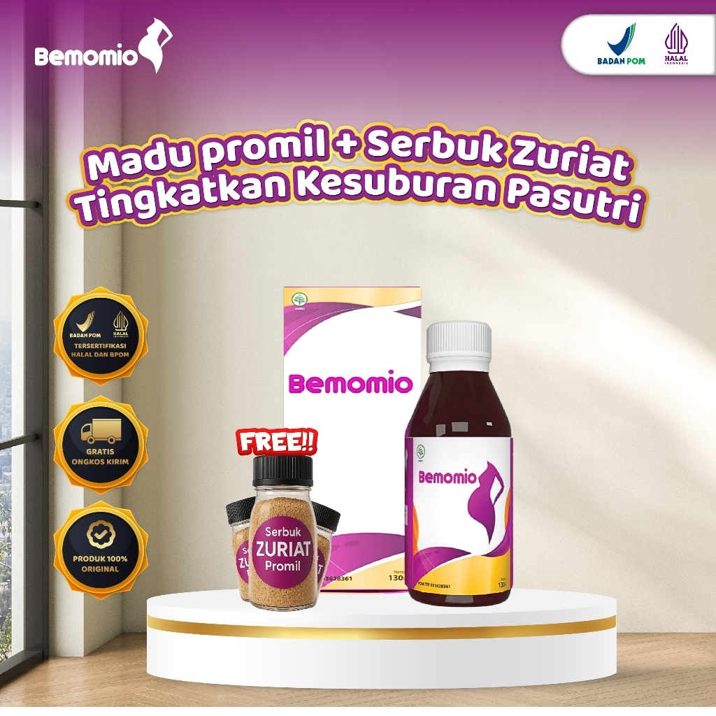 BEMOMIO Madu Promil Zuriat Tingkatkan Kesuburan Suami Istri GRATIS Serbuk Zuriat Original