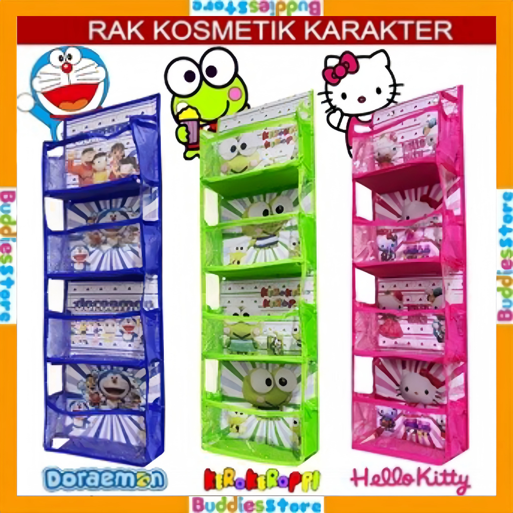 RAK KOSMETIK GANTUNG PLASTIK KARAKTER LUCU - RAK MAKE UP SERBAGUNA