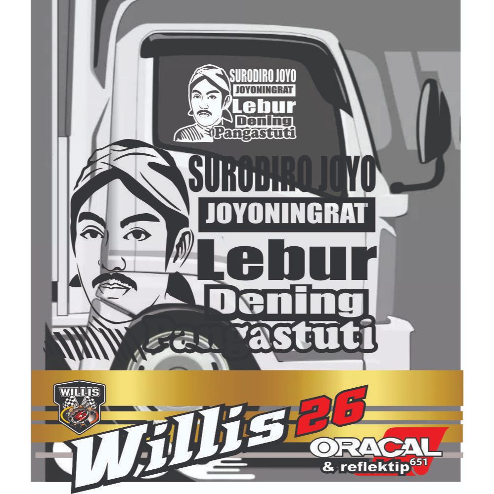 STICKER SKOTLET KACA PINTU/BODY MOBIL TRUCK/PICK UP/L300 GAMBAR SUNAN KALIJAGA