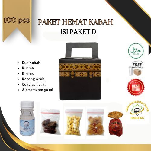 

Oleh Oleh Haji/Umroh Isi 100 Paket D Dus kabah, Botol+Air zam2, Kurma, Kacang, Kismis, Cotur