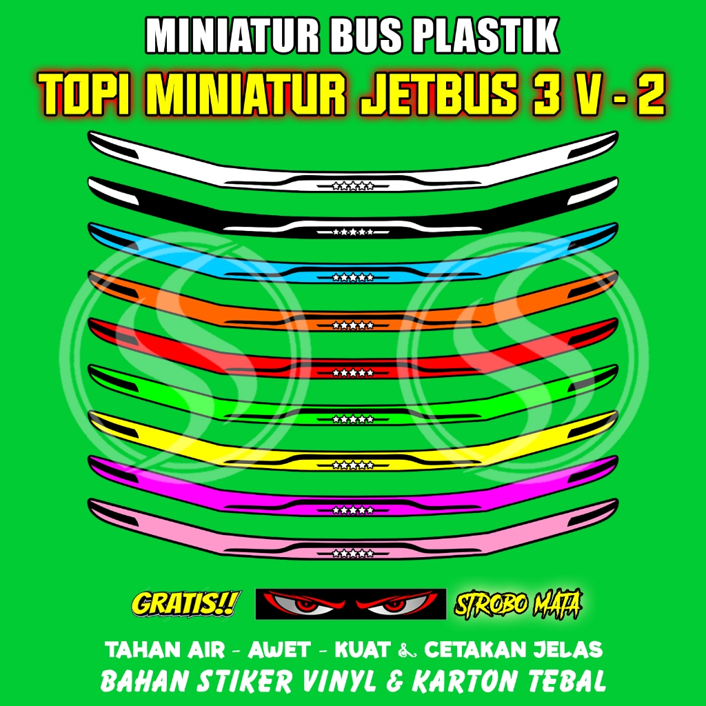 Topi Miniatur Bus Plastik • Topi Bus Basuri miniatur • Topi Bus mainan