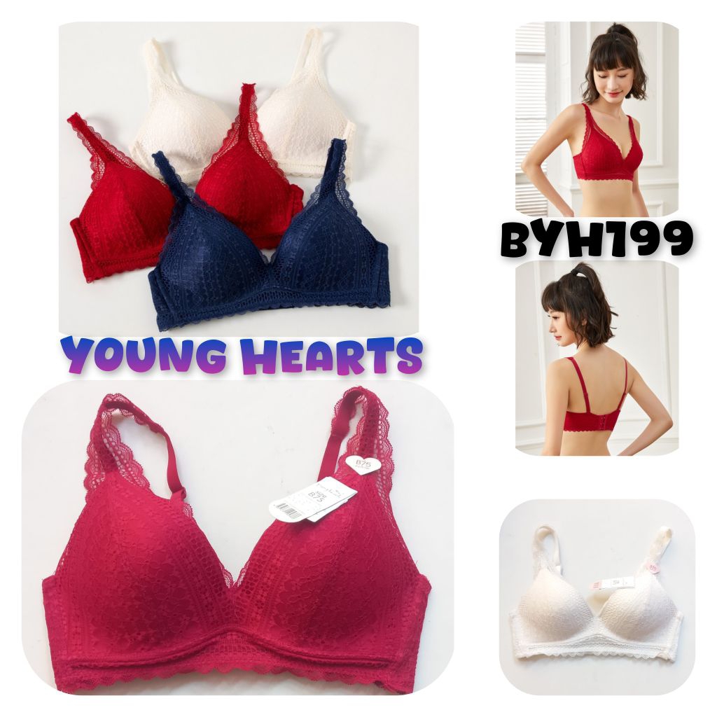 BYH199 Push up bra young hearts tanpa kawat 32B