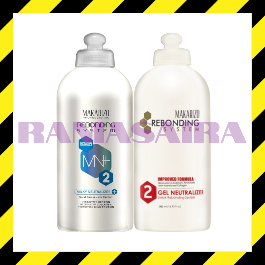 MAKARIZO Rebonding System Neutralizer 500gr STEP 2 Netral Milky Gel Smoothing Rambut Collagen