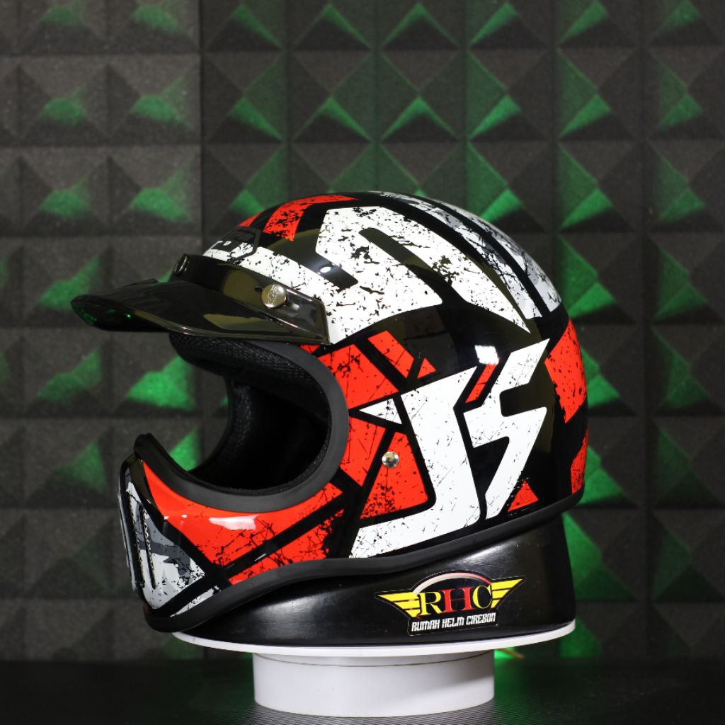 JS Cakil motif helm Cakil retro vintage style motorcycle original SNI