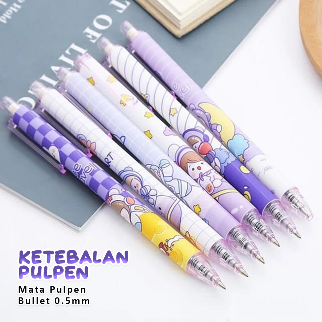 

Pulpen Gel Motif Cartoon Pulpen Pelajar Dan Kantor Pena Lucu Purple Series Kawaii Gel Ink Pen Hitam Plastik 606