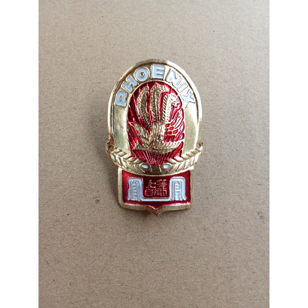 Emblem Sepeda Plat Merk Phoenix kuningan baru