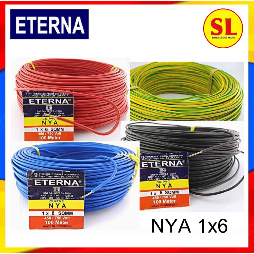 ETERNA KABEL NYA 6 MM TUNGGAL METERAN KABEL ISI 1