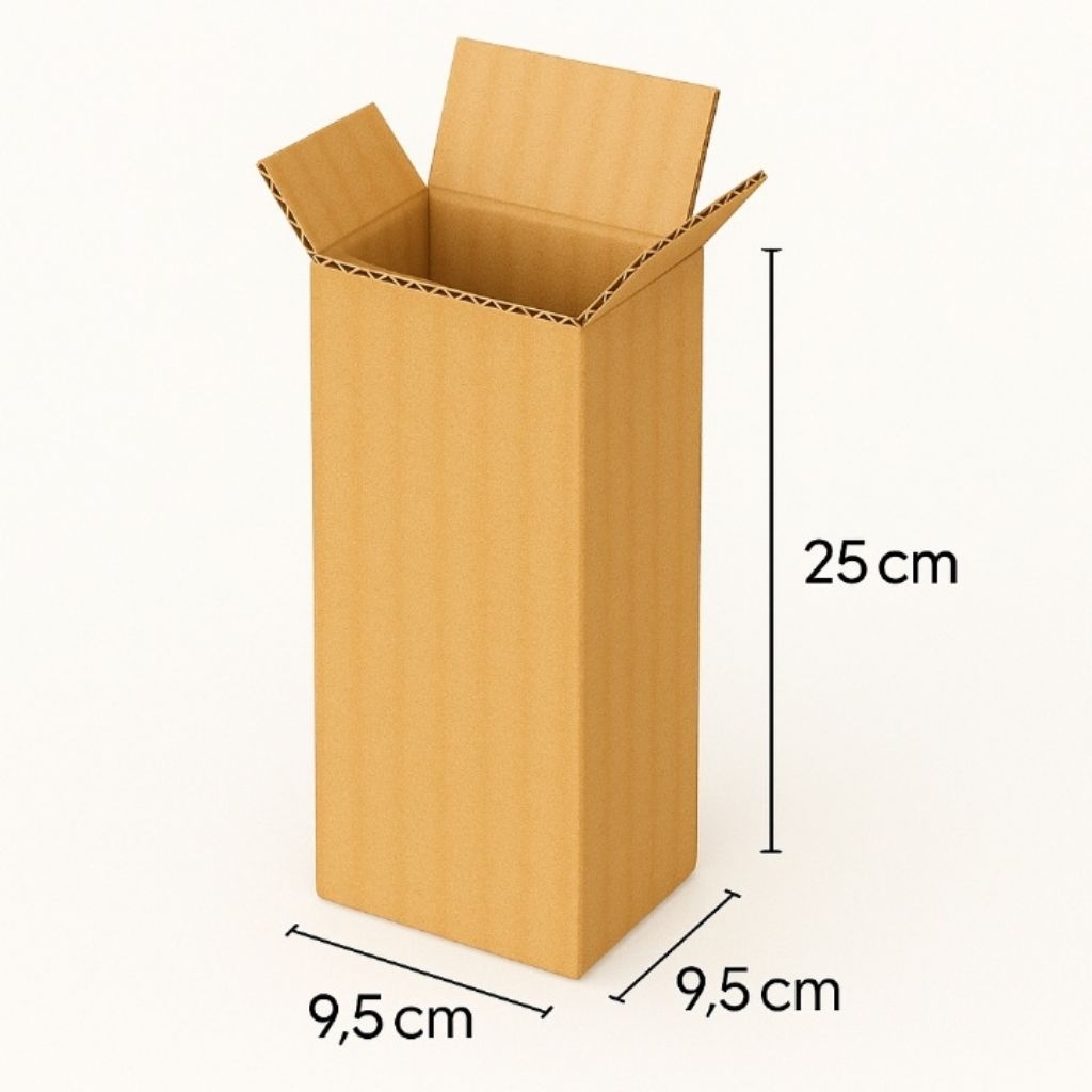 

Kardus packing ukuran 9,5x9,5x25cm polos luar dalam