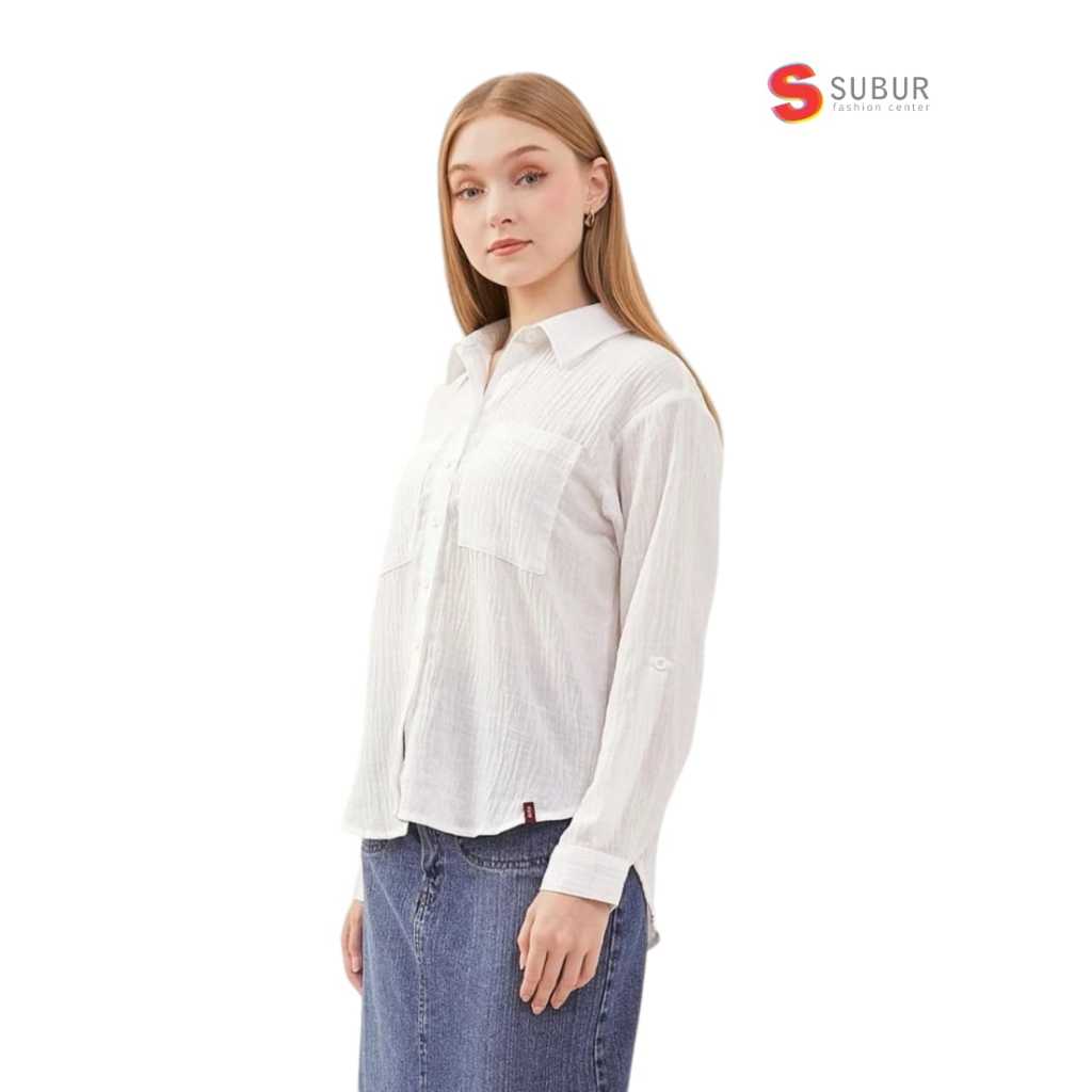 AKO Kemeja White | 14-2834 | Atasan Wanita | Kemeja Wanita | Blouse Wanita AKO |Pakaian Wanita