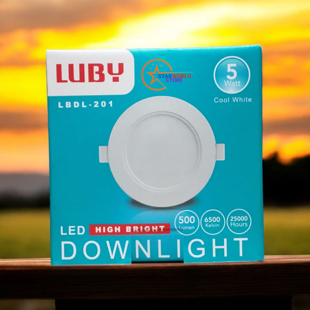 Luby Lampu Downlight Slim Panel LBDL-201 5 Watt Inbow / Lampu LED Downlight LUBY 5W - Cahaya Putih