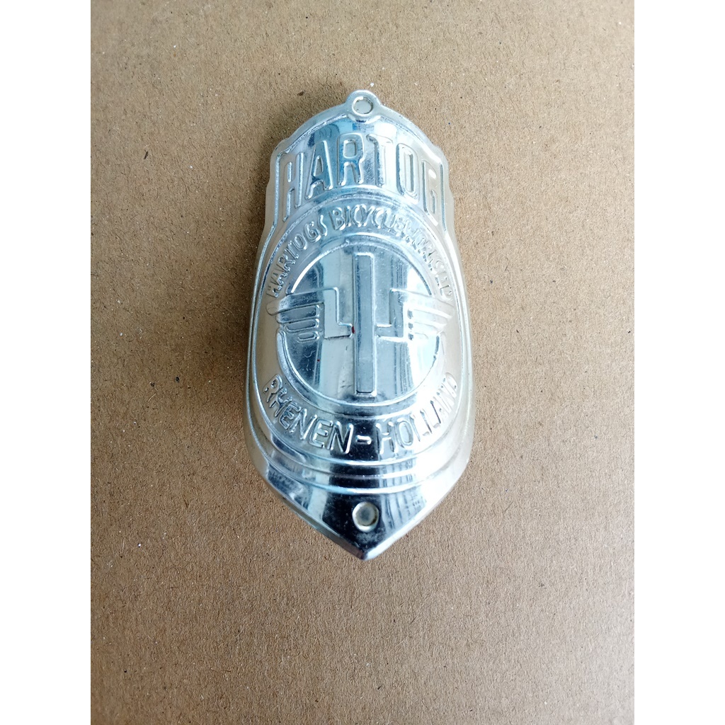 Emblem plat merk sepeda onthel Hartog silver