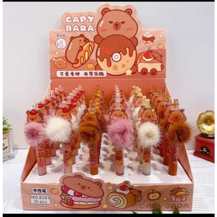 

Cindy Pulpen Capybara Bulu Lucu Gel Pen Mekanik Tinta Hitam 0.5 mm