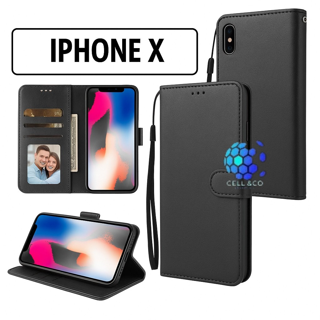 Case Type IPHONE X XS FLIP LEATHER WALLET PREMIUM FLIP CASE BUKA TUTUP KESING HP CASING FLIP CASE WA