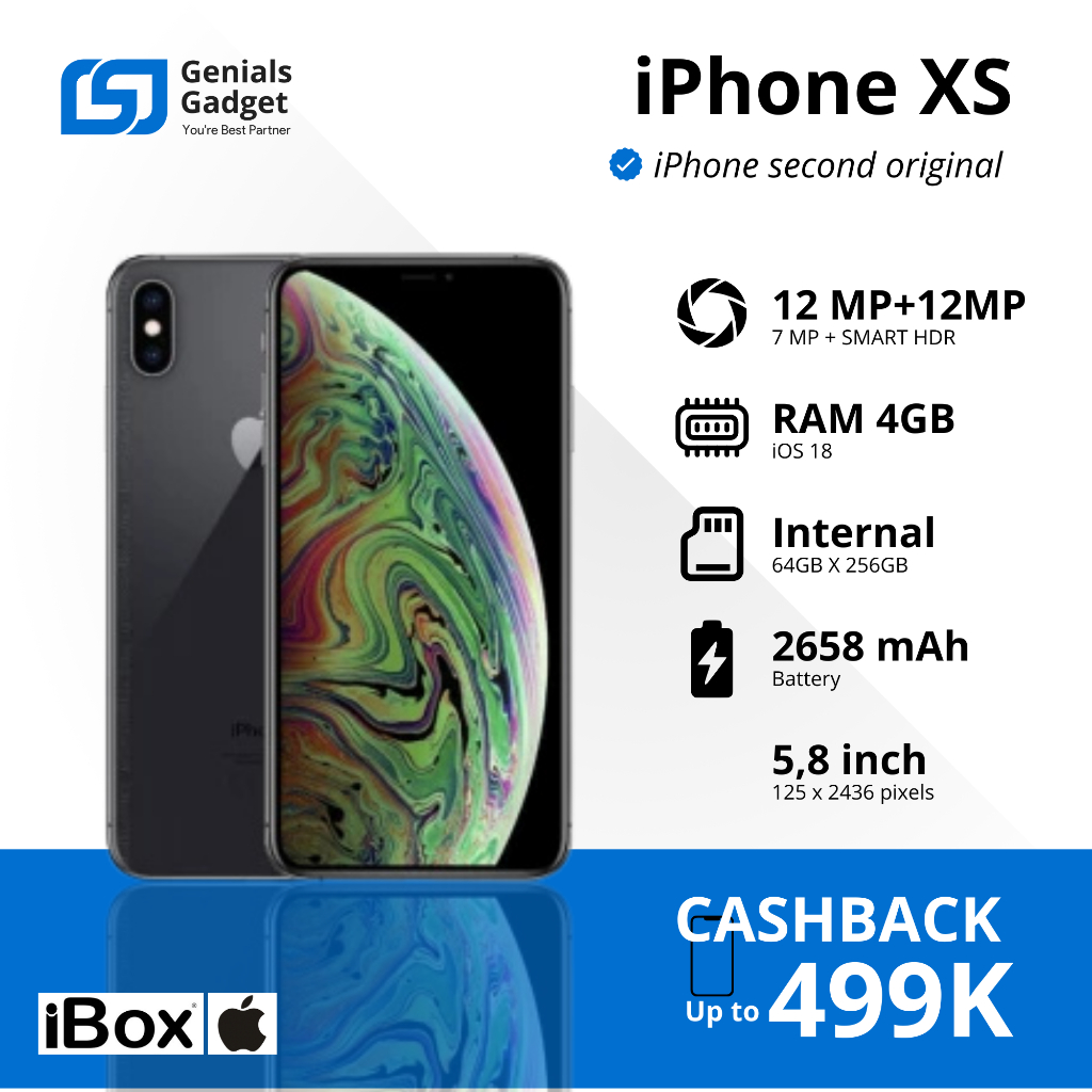 GG - IP Xs 64gb 256Gb 512Gb Fullset Second Original Resmi Bergaransi