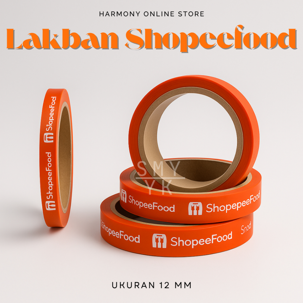 Lakban Segel Makanan Oranye Shopee - Isolasi Syopefood Oren - Lakban Segel Food Shopee- Lakban Orang