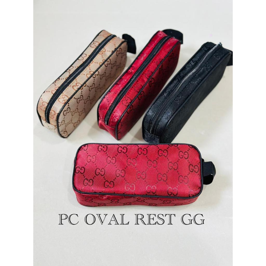 

Kotak Pensil Kain Oval / Pencil Case Resleting Guci Metalik