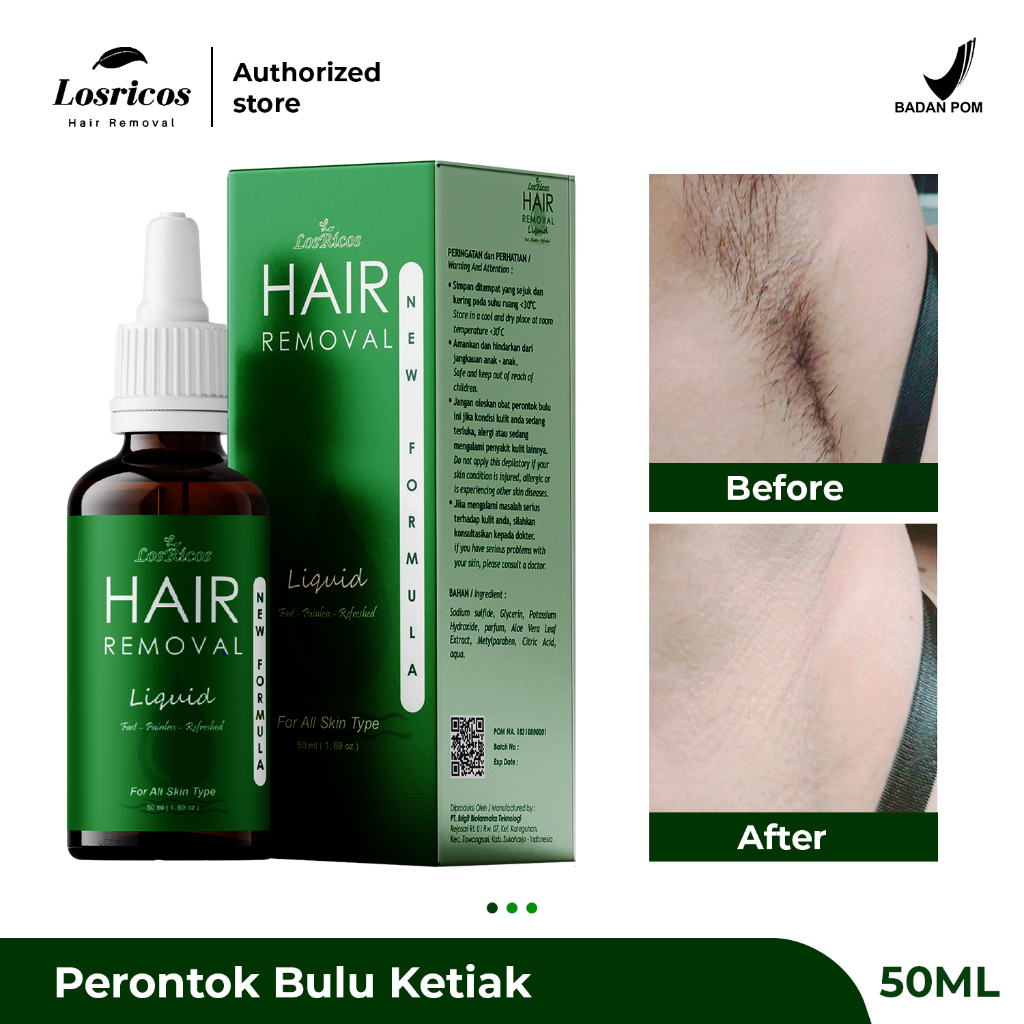 Losricos Hair Removal Liquid Perontok Bulu Ketiak Permanen BPOM Wax Penghilang Bulu Rambut